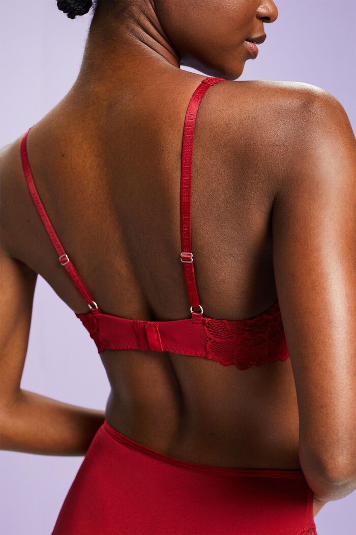 Underwire Lace Bra, RED, detail image number 3