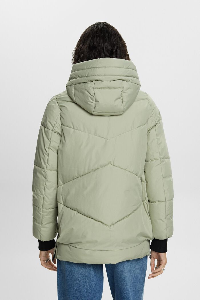 Hooded Quilted Puffer Jacket, DUSTY GREEN, detail image number 3