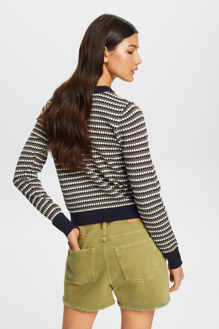 Multi-coloured jumper, cotton blend, NAVY, detail image number 3
