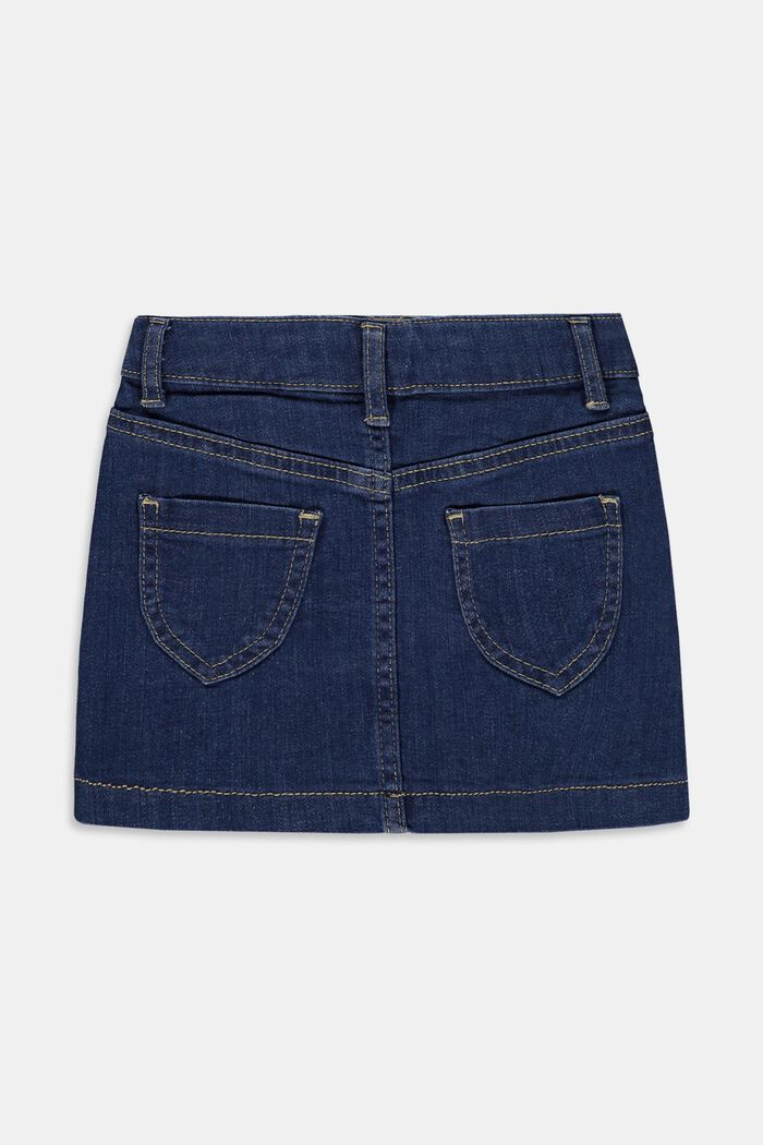 Printed Denim Mini Skirt, BLUE LIGHT WASHED, detail image number 1