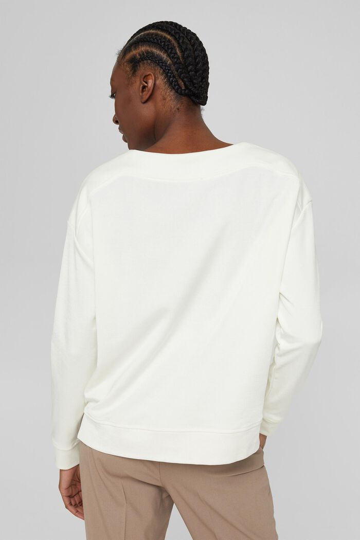Blended cotton sweatshirt, OFF WHITE, detail image number 3