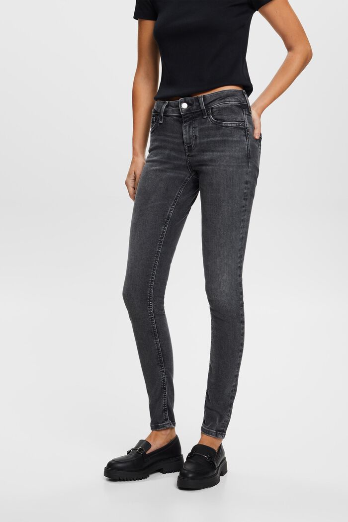 Skinny Mid-Rise Jeans, BLACK DARK WASHED, detail image number 0