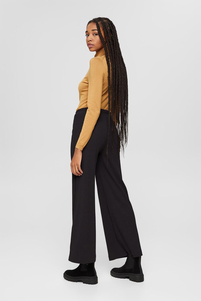 Wide-leg trousers made of organic cotton, BLACK, detail image number 3