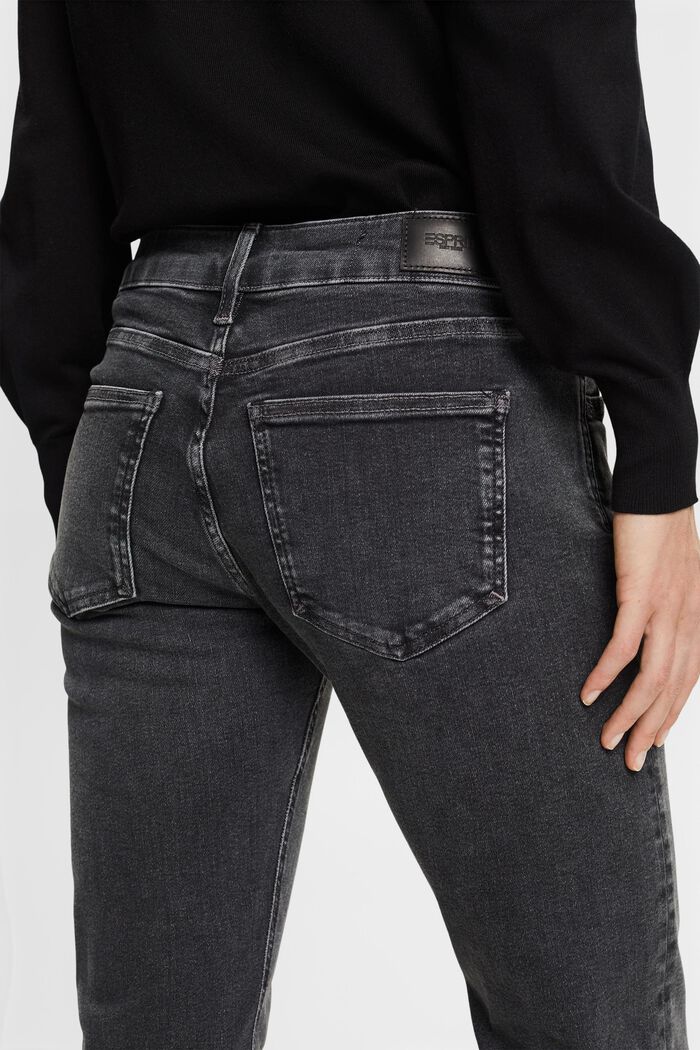 Mid-Rise Straight Jeans, BLACK DARK WASHED, detail image number 4