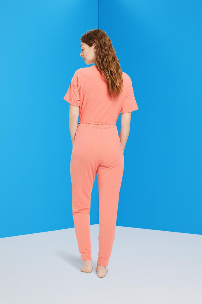 Jersey trousers with elasticated waistband, CORAL, detail image number 3