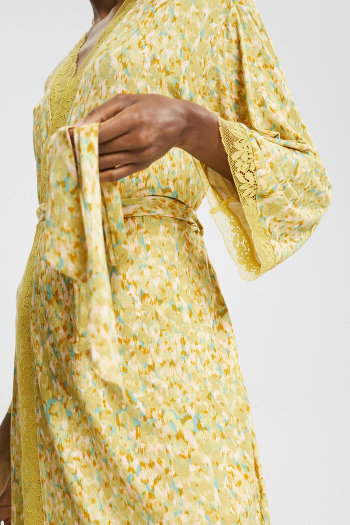 Patterned kimono made of jersey, PISTACHIO GREEN, detail image number 2