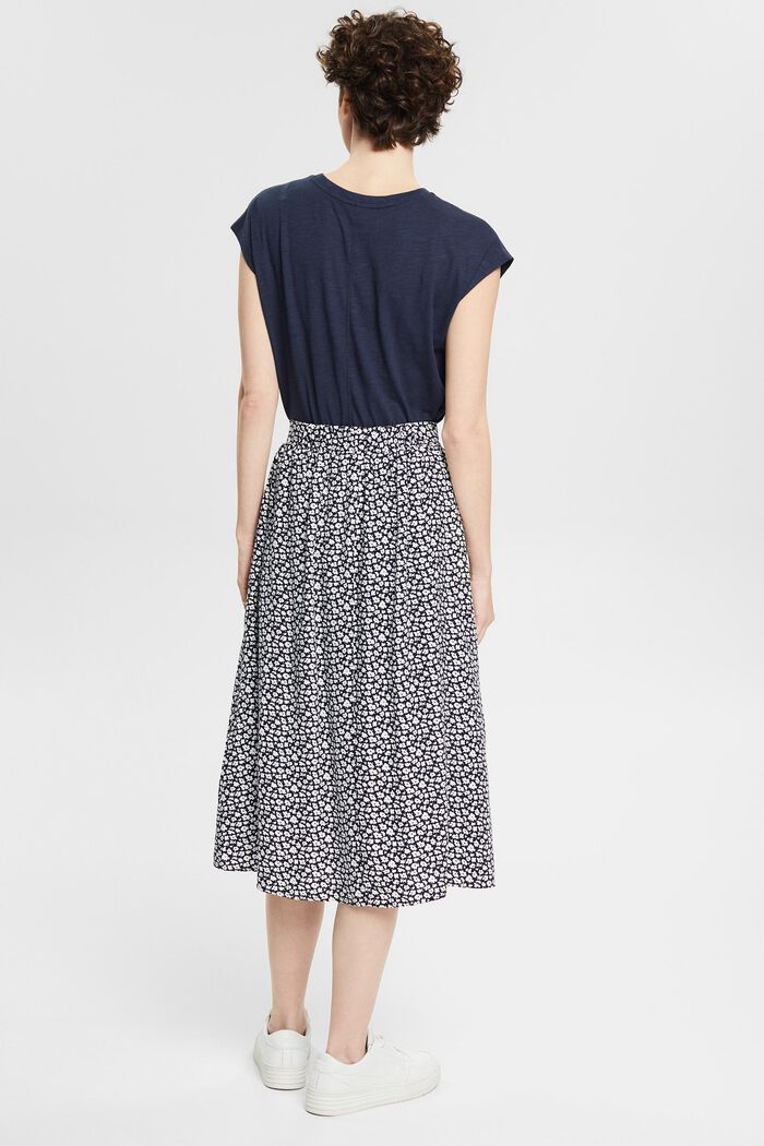 Floral midi skirt made of LENZING™ ECOVERO™, NAVY, detail image number 4