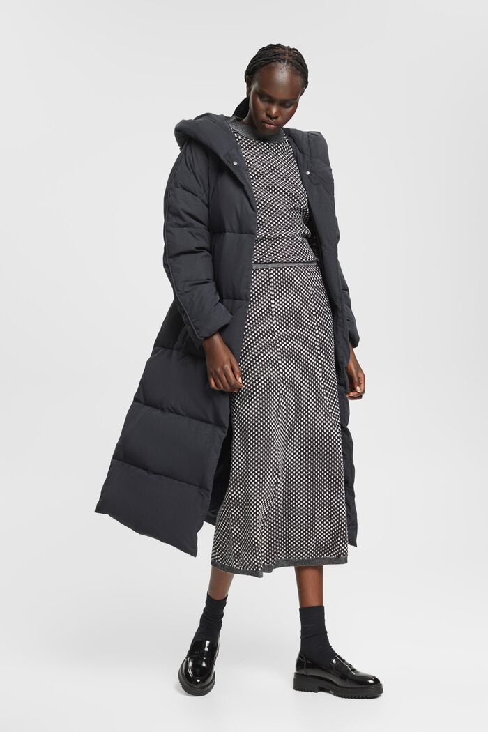 Two-coloured knit skirt, LENZING™ ECOVERO™, BLACK, detail image number 1