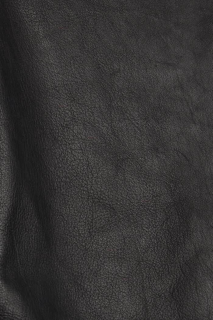 Made of leather: cropped trousers, BLACK, detail image number 4