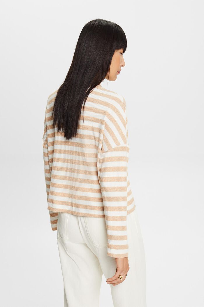 Striped Sweater, CARAMEL, detail image number 4