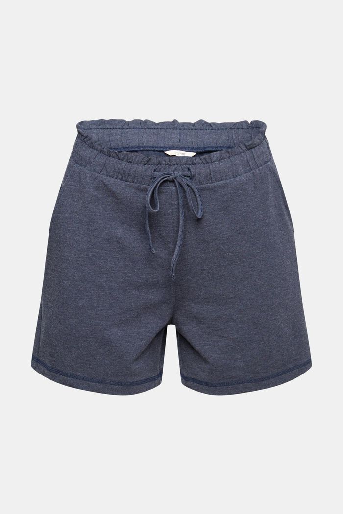 Jersey shorts with elasticated waistband, NAVY, overview