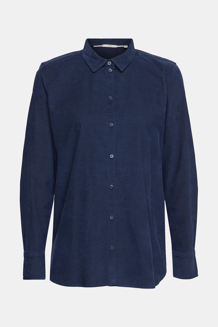 Needlecord shirt blouse, NAVY, detail image number 2
