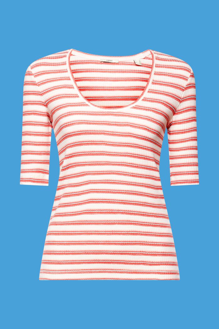Striped Organic Cotton T-Shirt, PASTEL PINK, detail image number 5