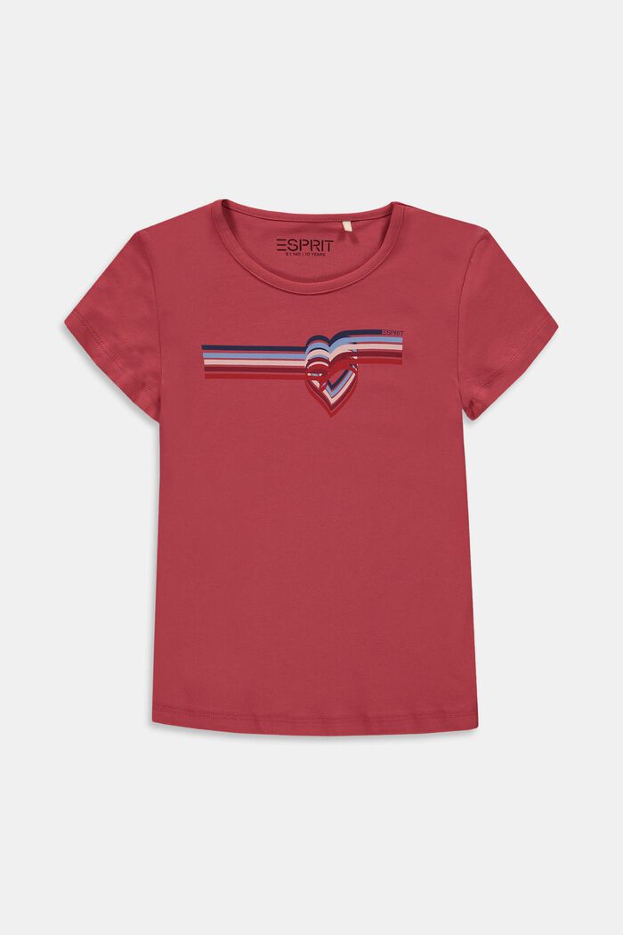 T-shirt with print, GARNET RED, overview