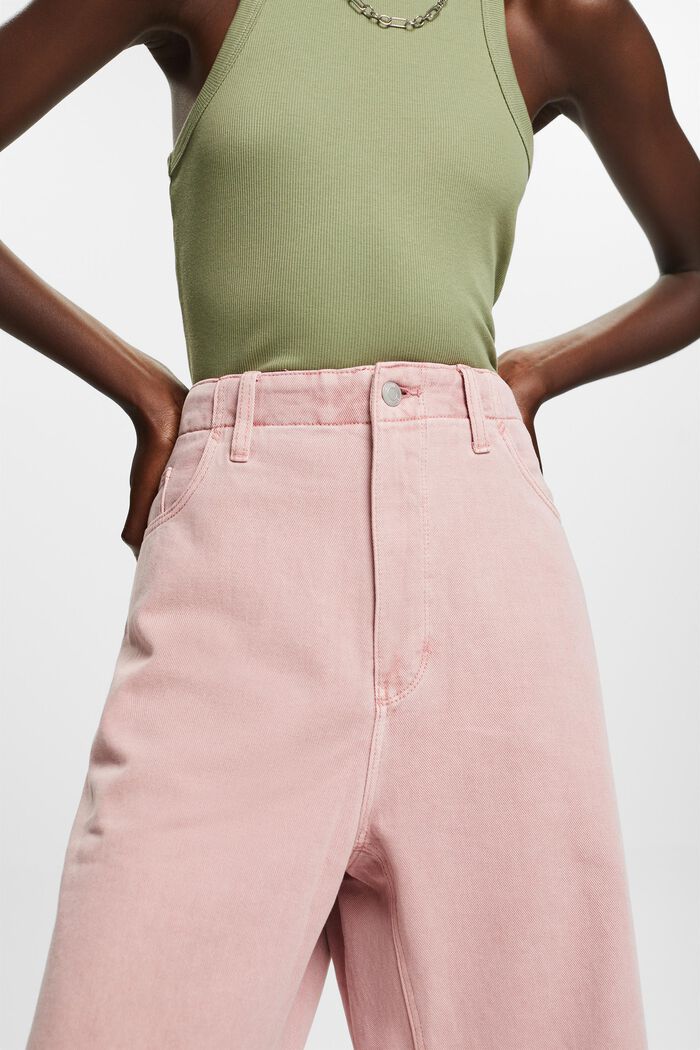 Wide leg twill trousers, 100% cotton, OLD PINK, detail image number 2