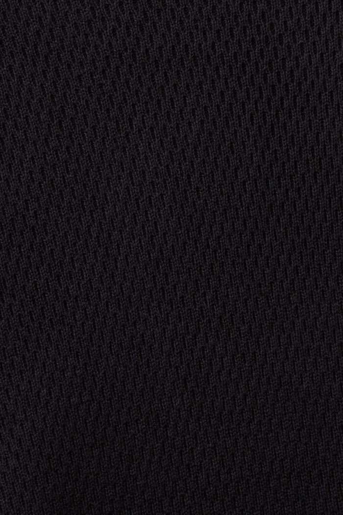 Structured Knit Crewneck Sweater, BLACK, detail image number 4