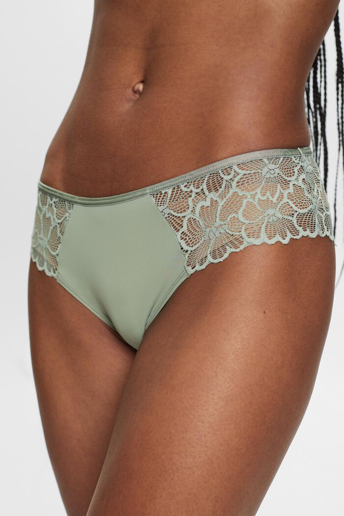 Brazilian Hipster Lace Shorts, DUSTY GREEN, detail image number 2