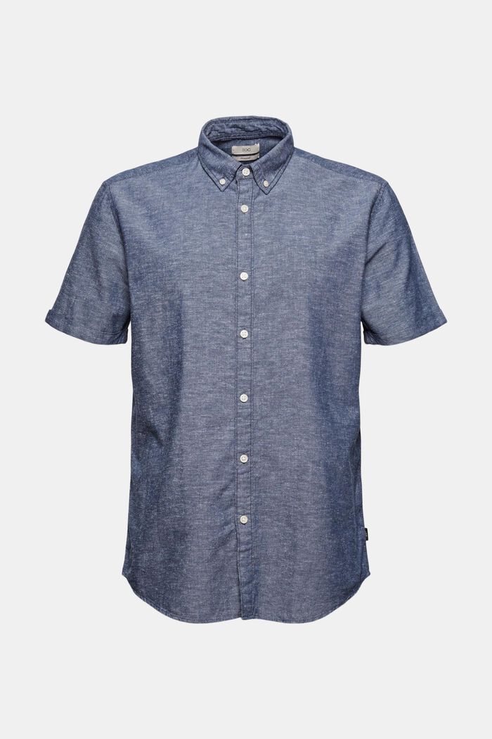 Linen/organic cotton: short-sleeved shirt, NAVY, detail image number 6