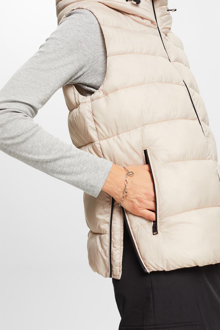 Quilted Puffer Vest, CREAM BEIGE, detail image number 4