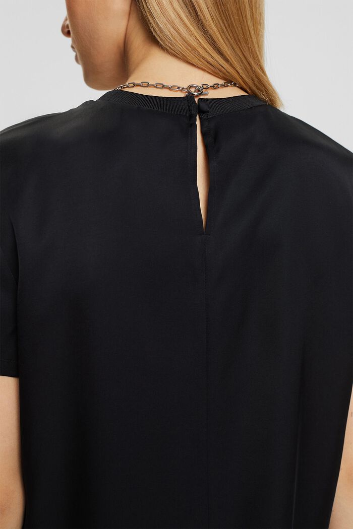 Satin blouse, BLACK, detail image number 2