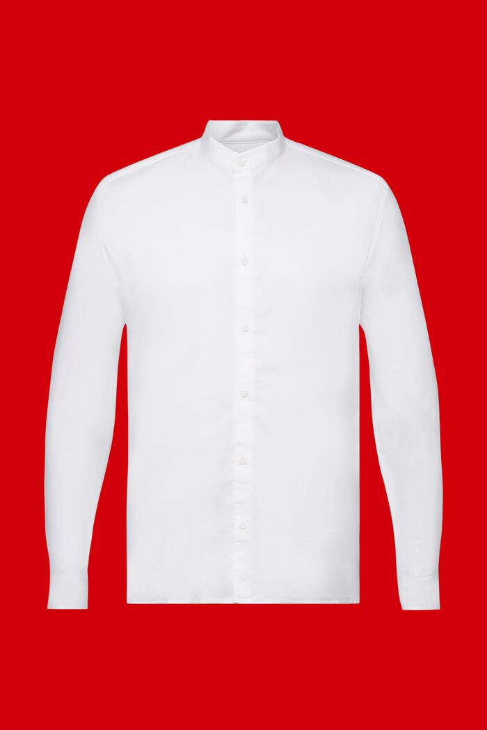 Slim fit shirt with band collar, WHITE, detail image number 5