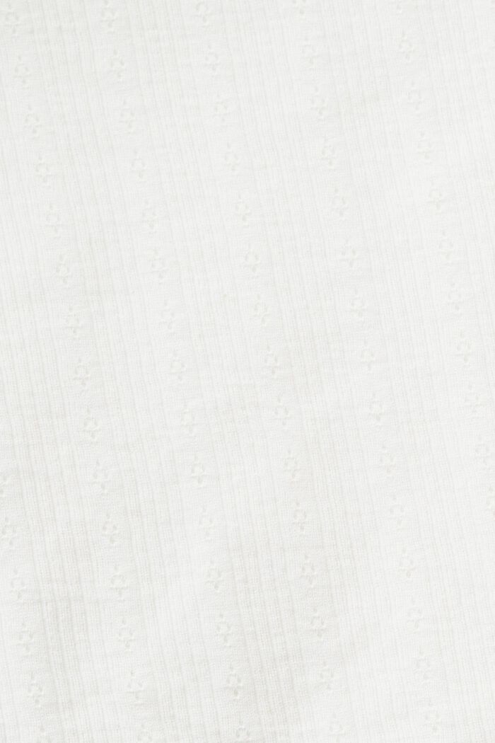 Pointelle ribbed t-shirt, OFF WHITE, detail image number 4