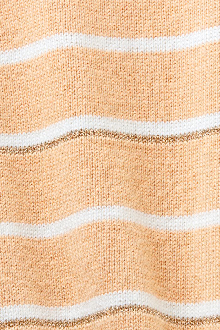 Striped knitted jumper with cashmere, BEIGE, detail image number 5