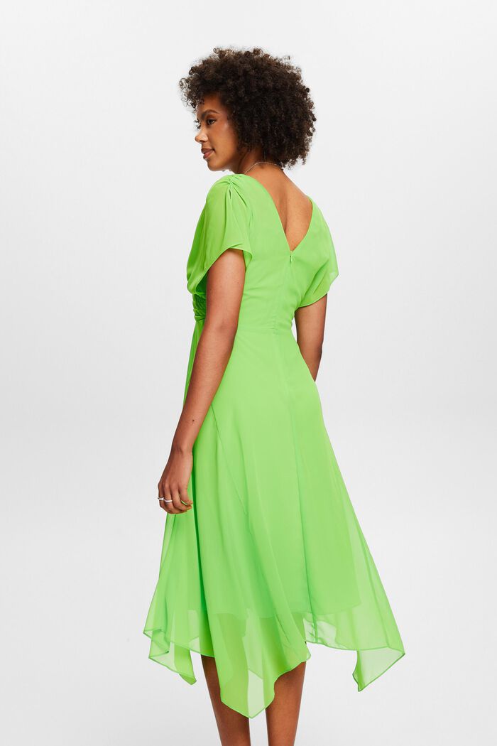 V-Neck Chiffon Maxi Dress, CITRUS GREEN, detail image number 2
