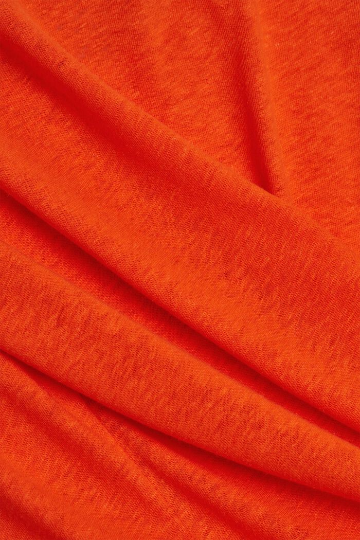 Linen blend: basic T-shirt, ORANGE RED, detail image number 4
