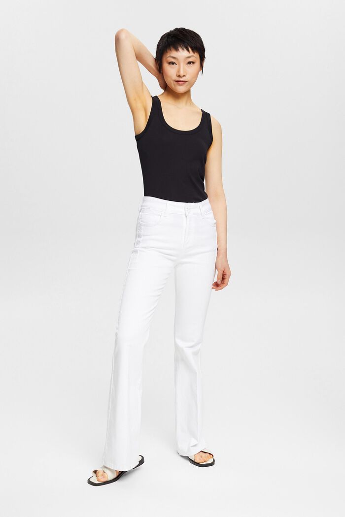 Bootcut jeans with pressed pleat, WHITE, detail image number 1