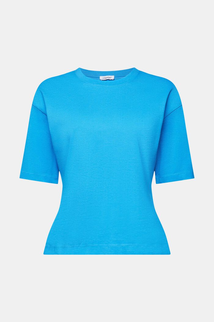 Waisted Crewneck T-Shirt, BLUE, detail image number 6