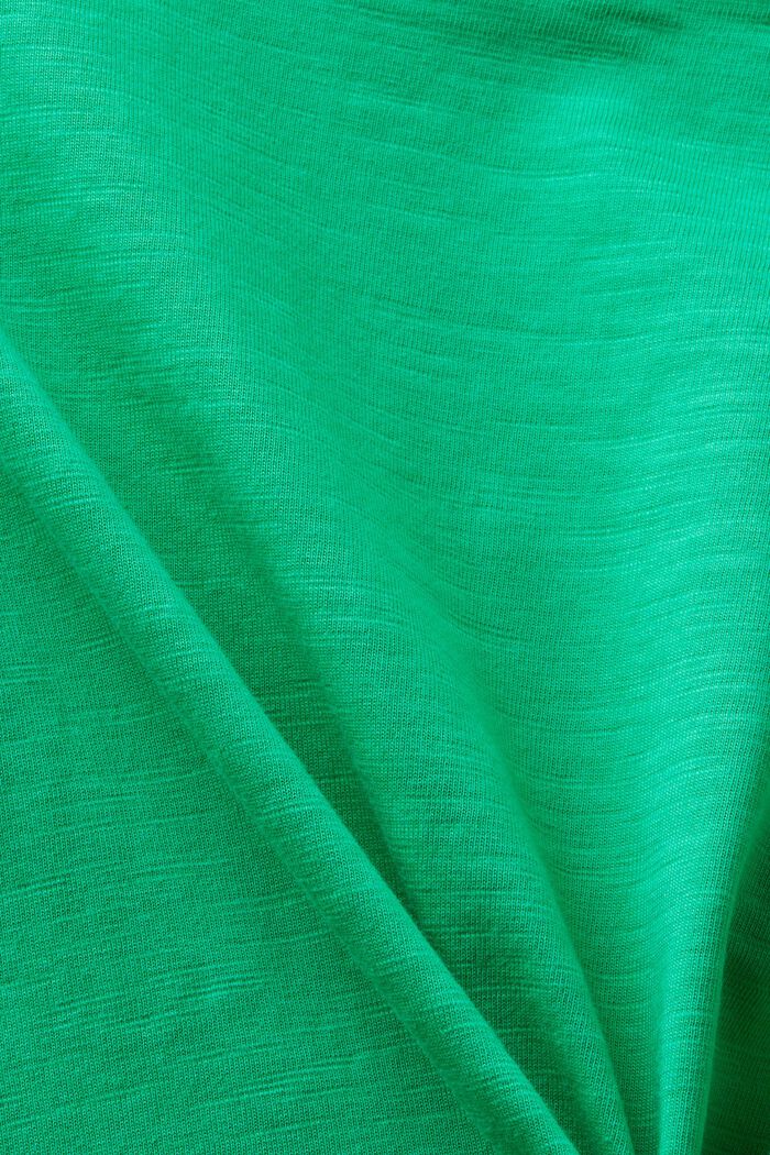 Scoop Neck Slub T-Shirt, GREEN, detail image number 4