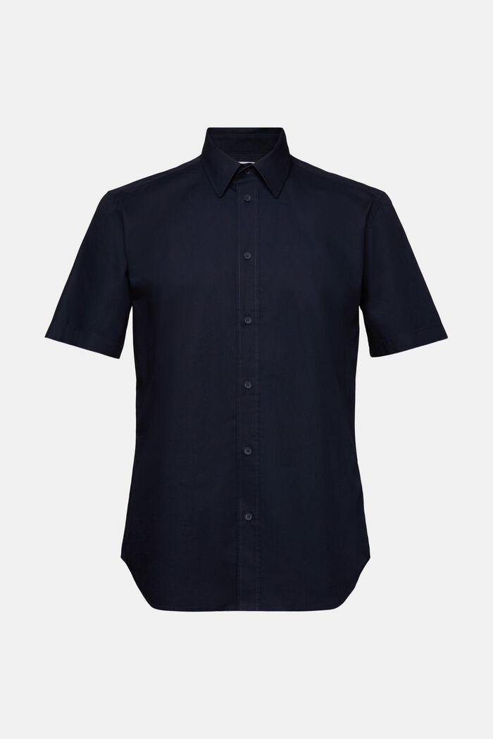 Cotton Poplin Short-Sleeve Shirt, NAVY, detail image number 5