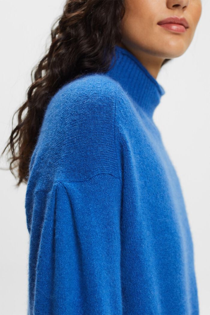 Mock Neck Sweater, BRIGHT BLUE, detail image number 2