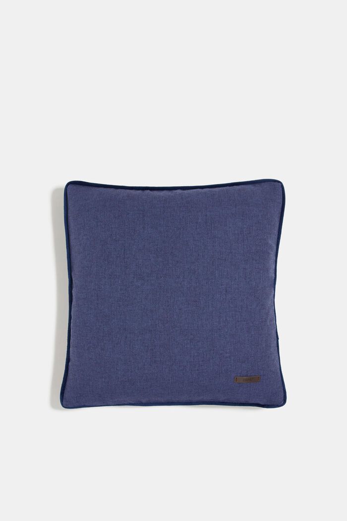 Decorative cushion cover with velvet piping, NAVY, detail image number 0