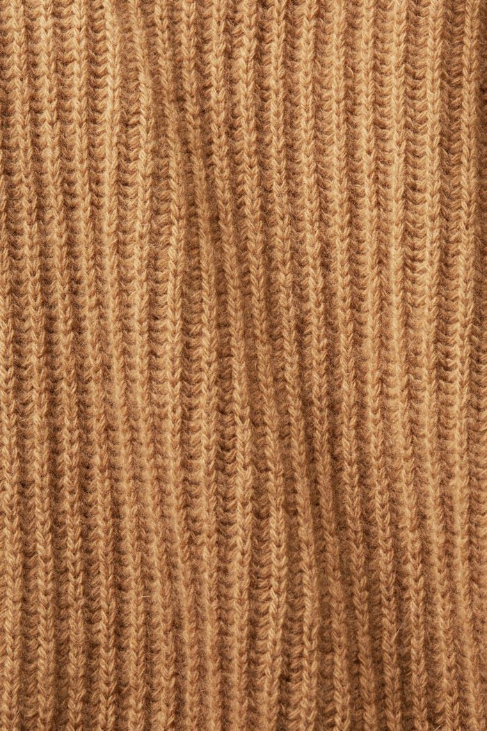 Rib-Knit Turtleneck Sweater, CARAMEL, detail image number 5