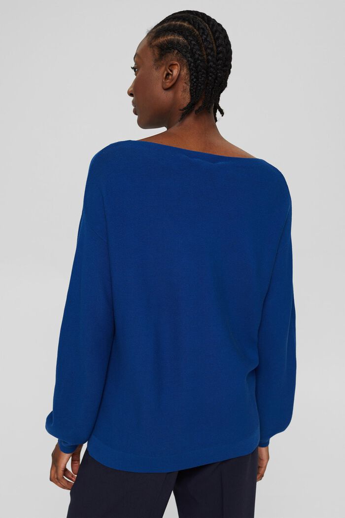 Knit jumper made of 100% organic cotton, BRIGHT BLUE, detail image number 3