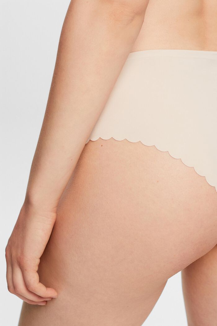 Microfibre hipster shorts with scalloped edges, SAND, detail image number 3