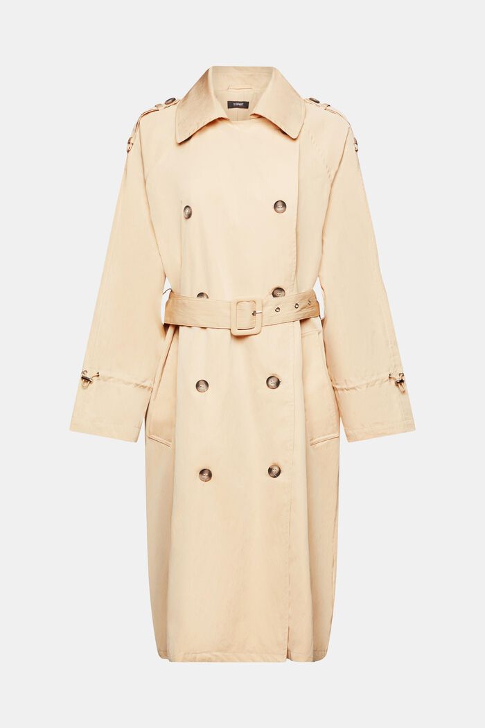 Belted Double-Breasted Trench Coat, SAND, detail image number 7