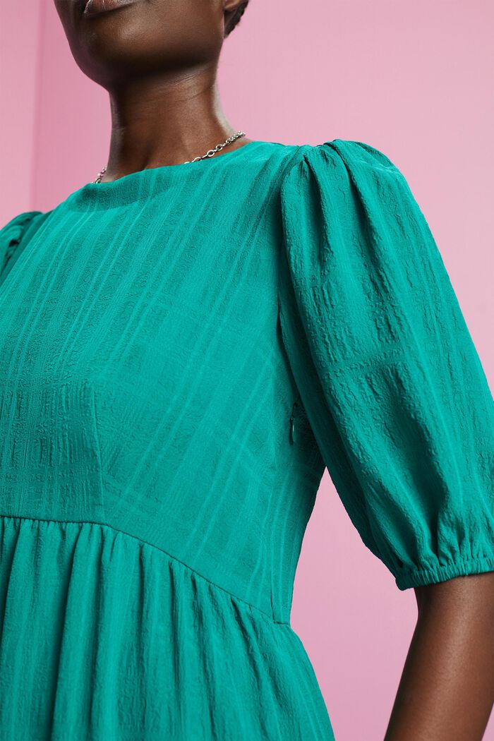 Lightweight midi dress with balloon sleeves, EMERALD GREEN, detail image number 2