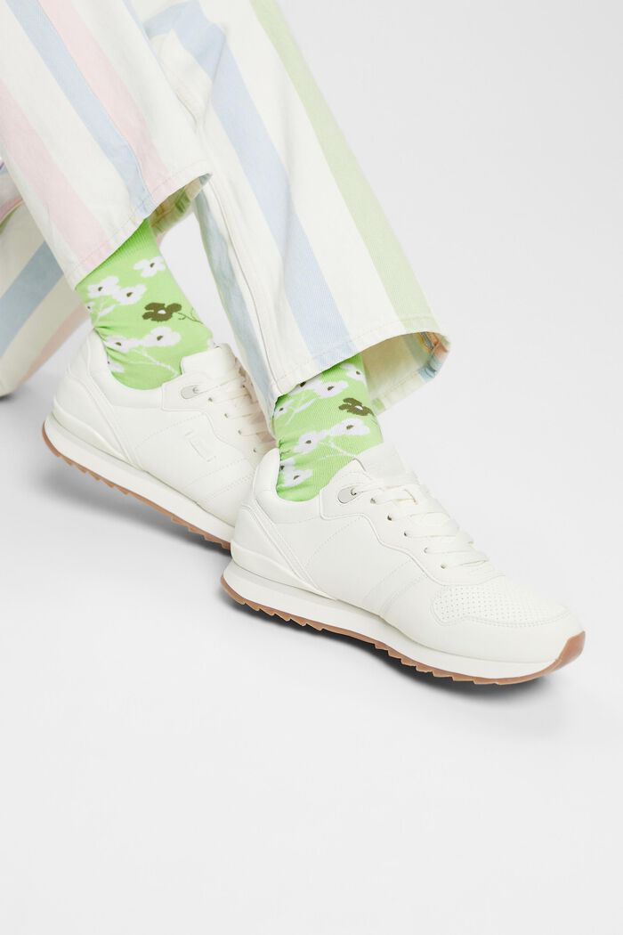 Vegan Lace-Up Sneakers, OFF WHITE, detail image number 1