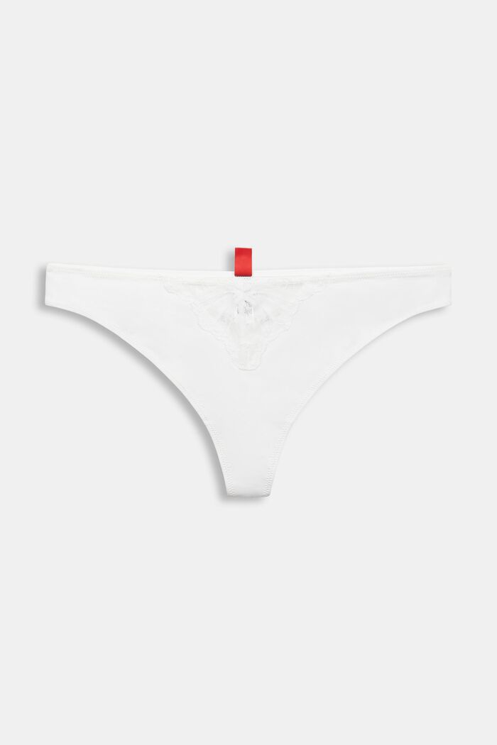 Hipster Lace Brazillian Thong, OFF WHITE, detail image number 4