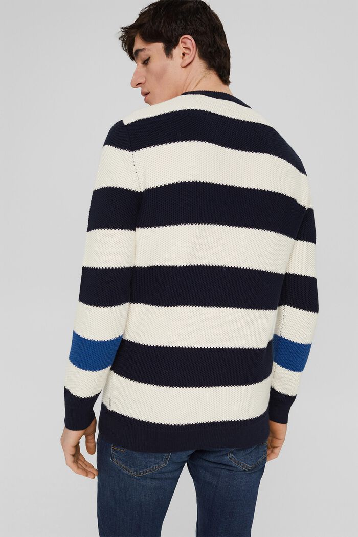 Knit jumper with a stripe pattern, NAVY, detail image number 3