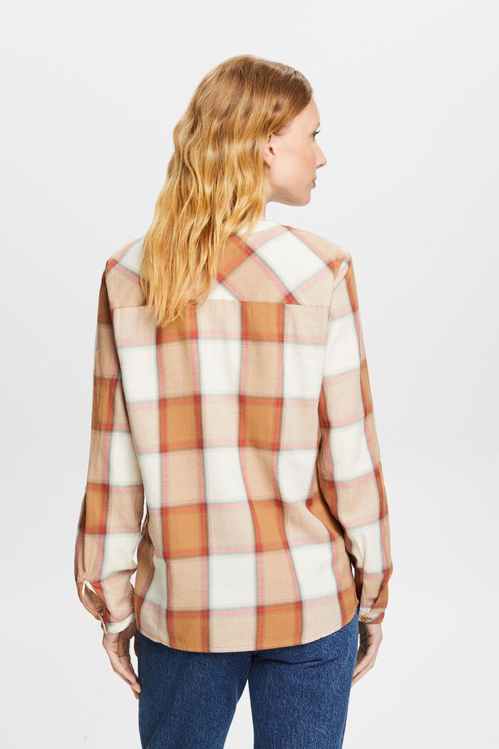 Checked cotton blouse, LIGHT TAUPE, detail image number 2