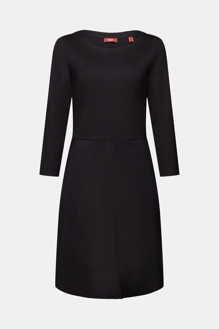 Punto Jersey Dress, BLACK, detail image number 7
