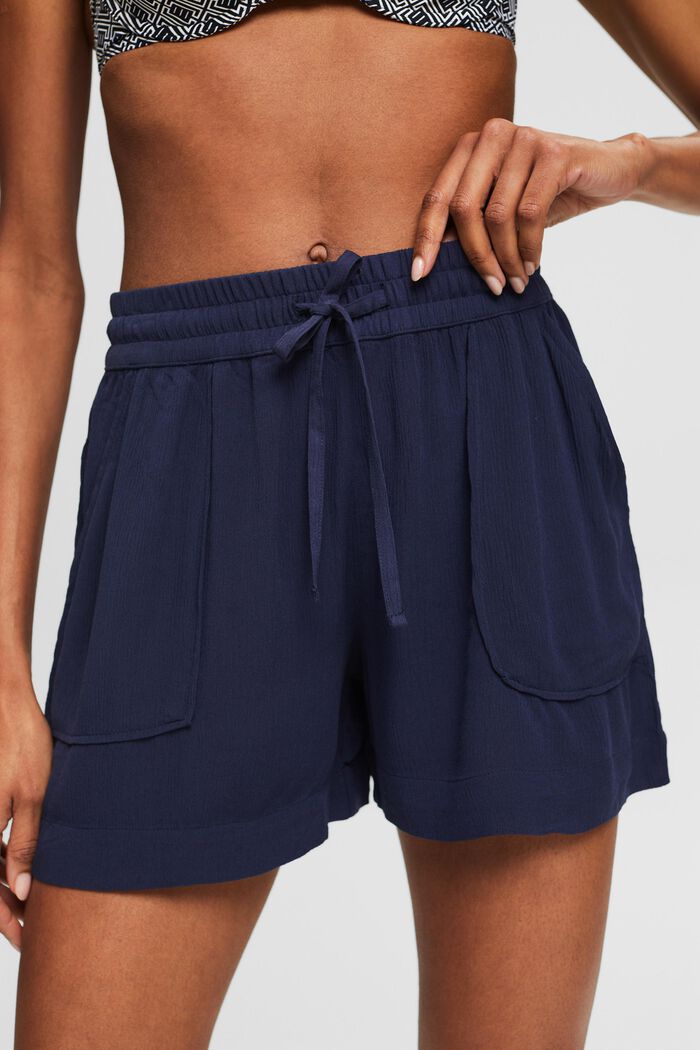 Crinkled Beach Shorts, NAVY, detail image number 5