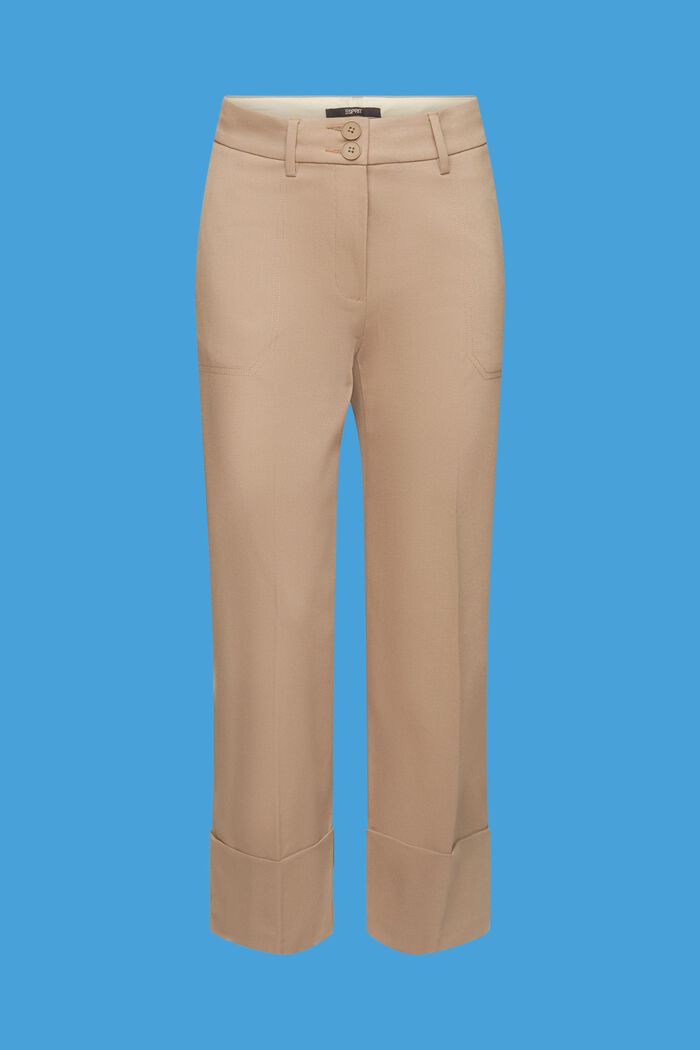 Cropped twill trousers, TAUPE, detail image number 7