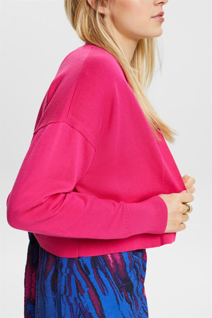 Open-Front Sweater Cardigan, PINK FUCHSIA, detail image number 2