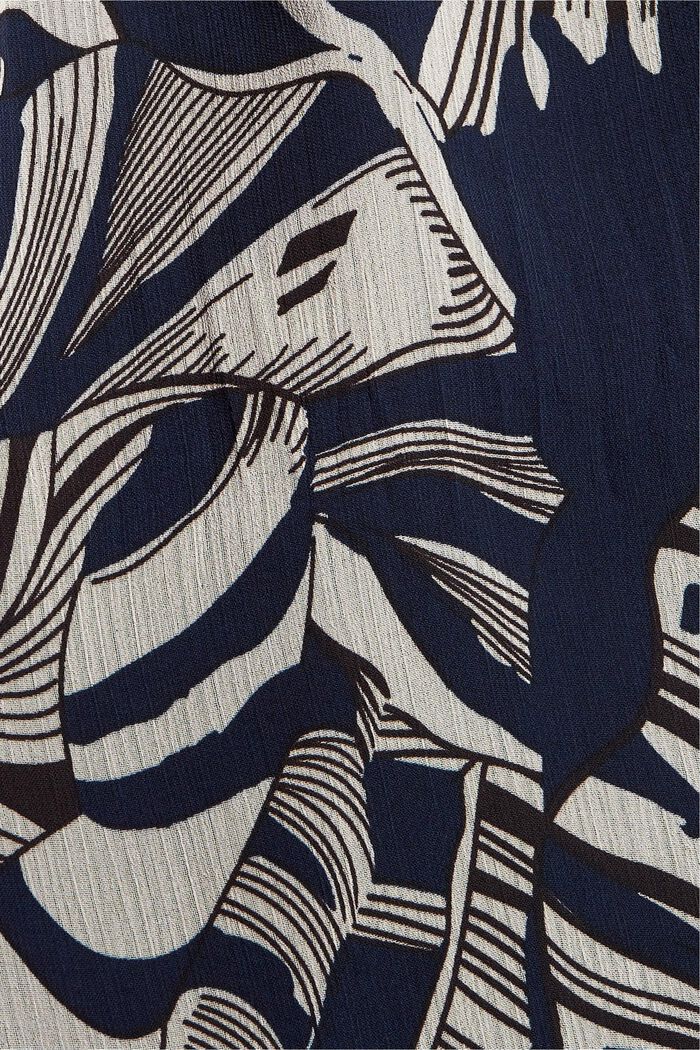 Recycled: printed chiffon blouse, NAVY, detail image number 4