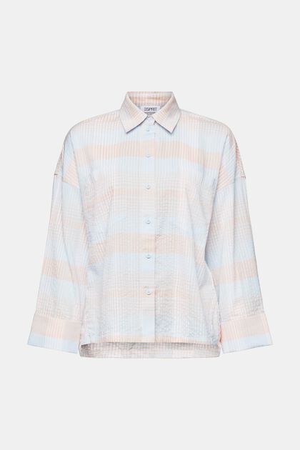 Printed Seersucker Button-Up Shirt